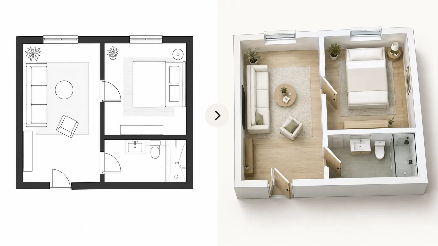 間取り図から部屋の3Dイメージを作る / 生成サンプル