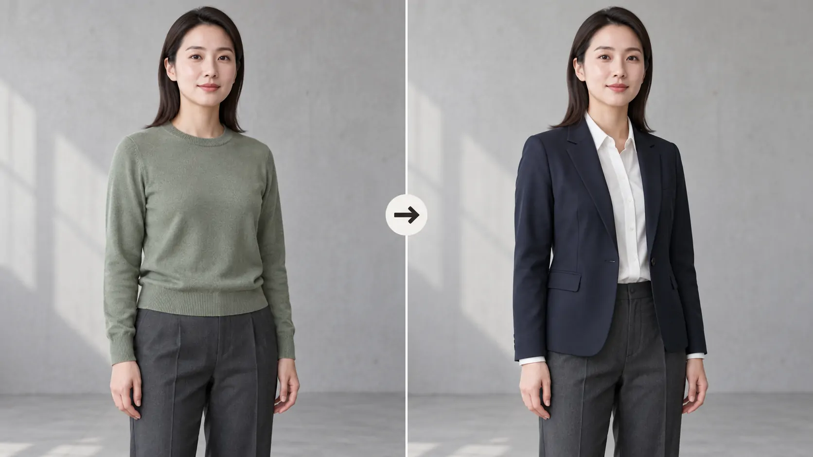 人物写真の服装だけを変更する / 生成サンプル