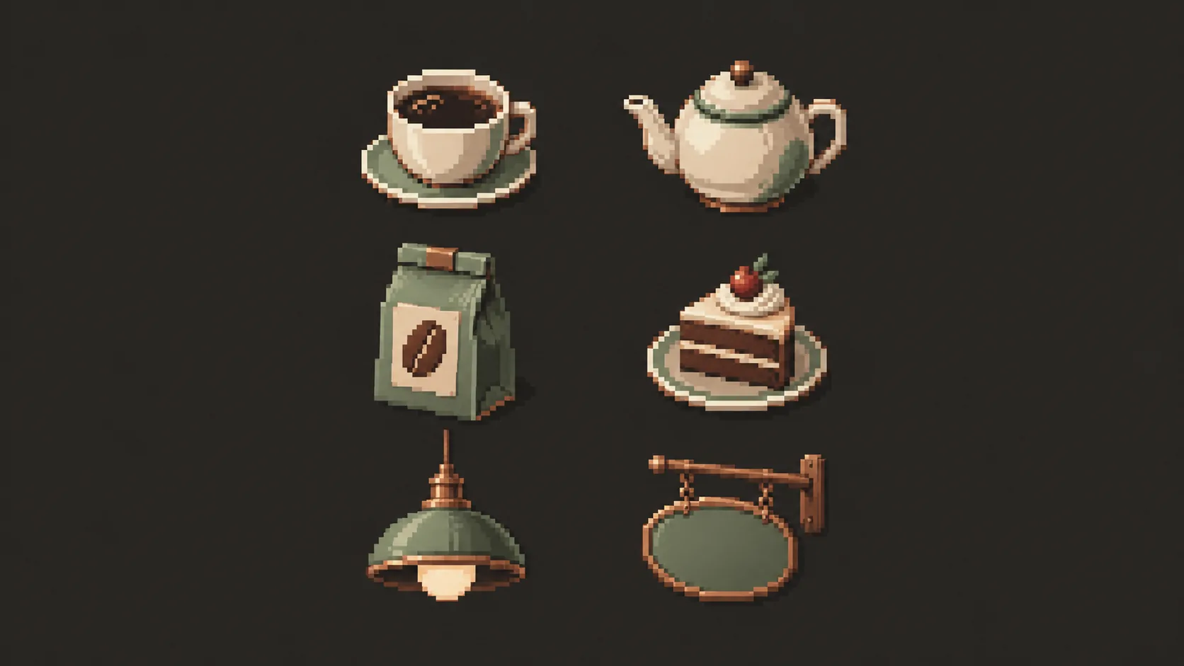 ひとつのテーマから、揃ったドット絵アイコンをのサムネイル