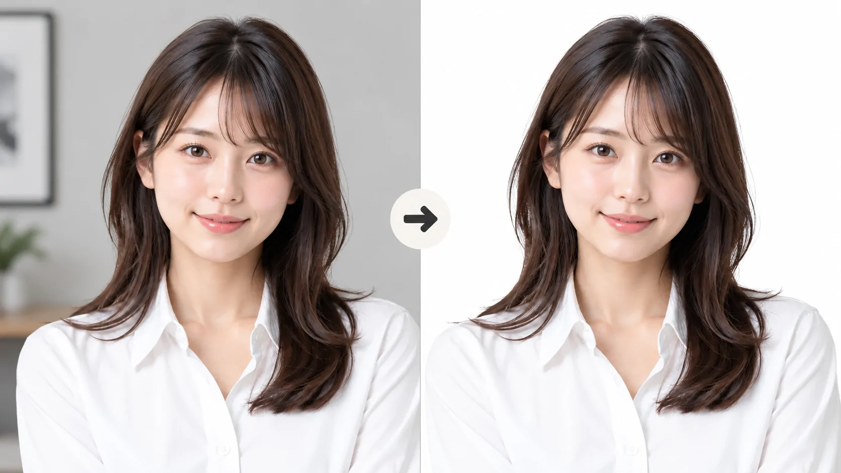 人物だけ残して背景を真っ白にする / 生成サンプル